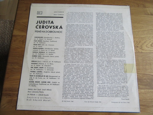 LP Judita Čeřovská - Písně na dobrou noc - 2