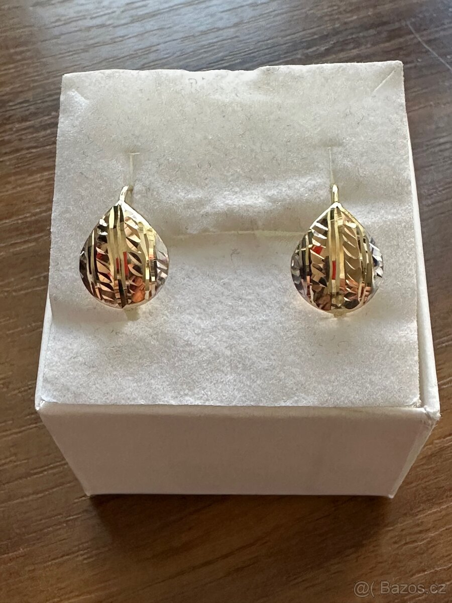 Zlaté náušnice, kapky - 2