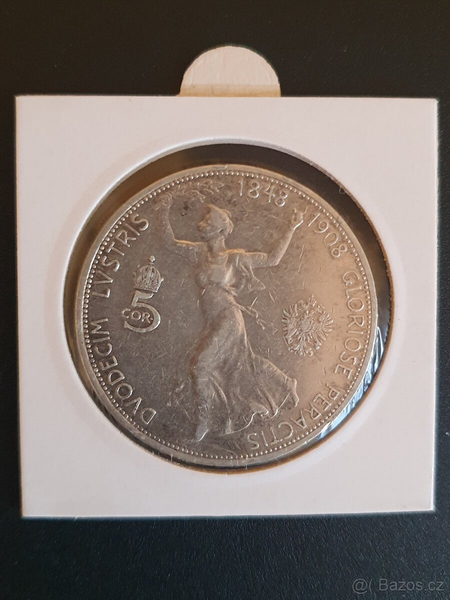 Stříbrná 5 koruna 1908 - 2