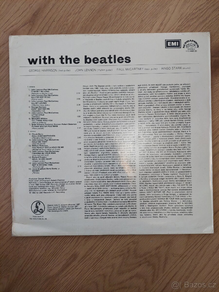 LP - The Beatles - With the Beatles - EMI/Supraphon - 1987 - 2