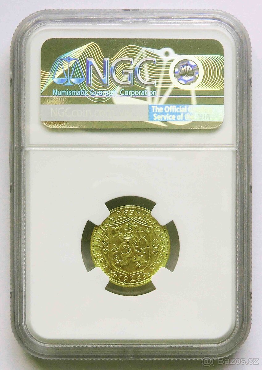 Svatováclavský dukát 1924, certifikace NGC MS 65 - 2