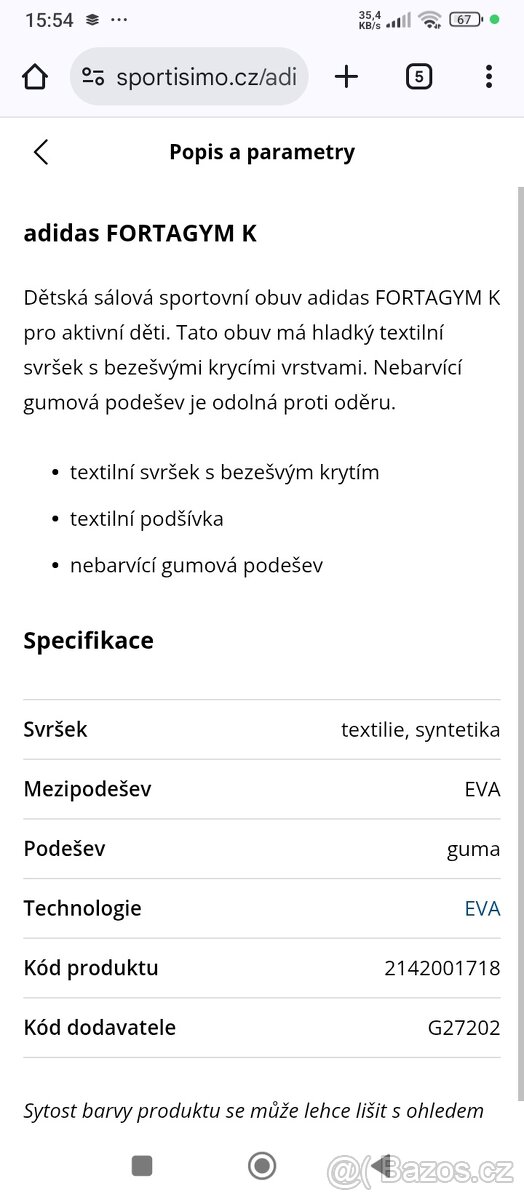 Dětské sálové boty Adidas - 2