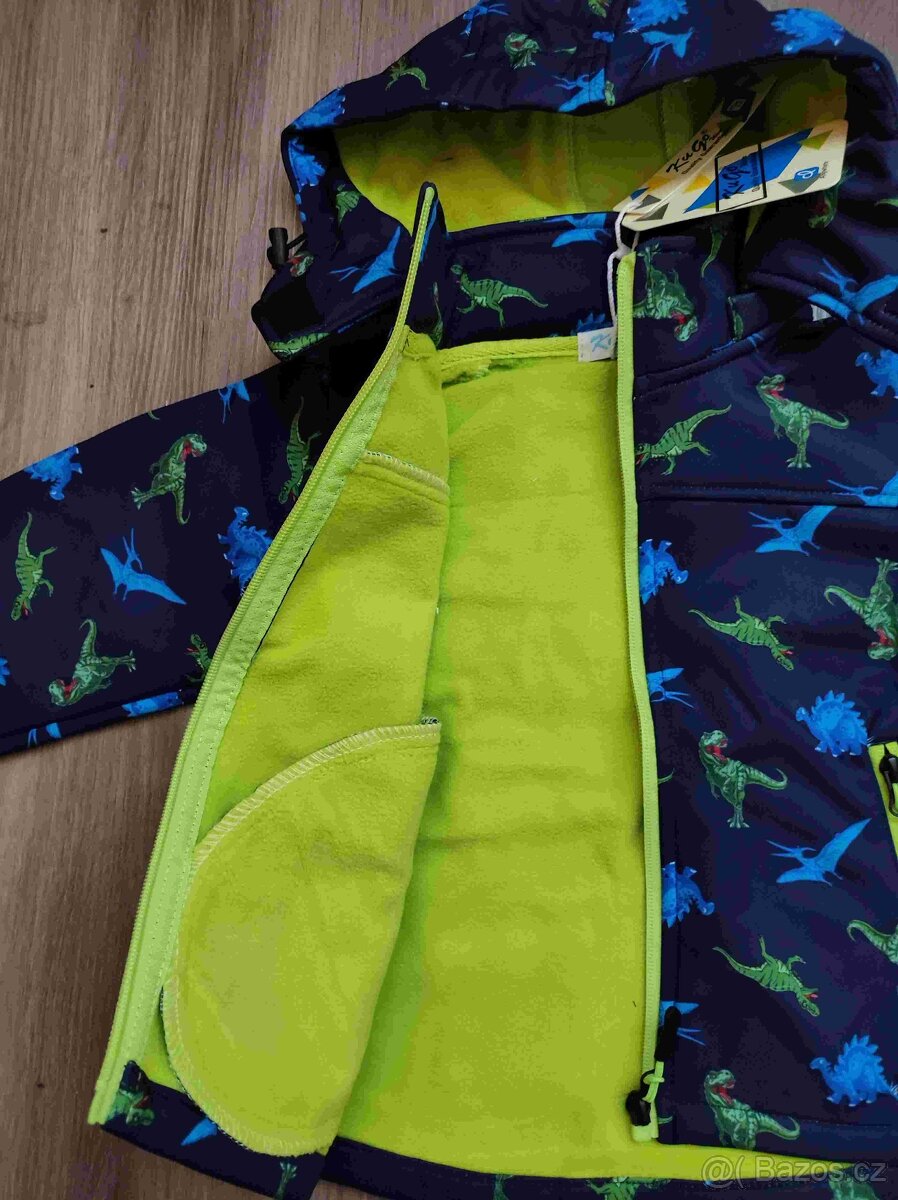 Softshellová jarní bunda dino/auta nová - 2