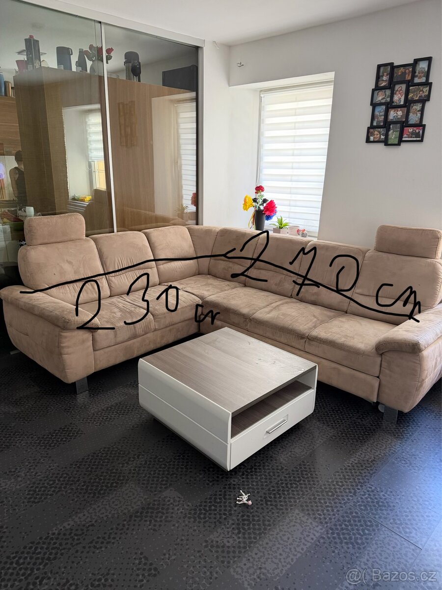 Rohová sedací souprava rozkládací - 2