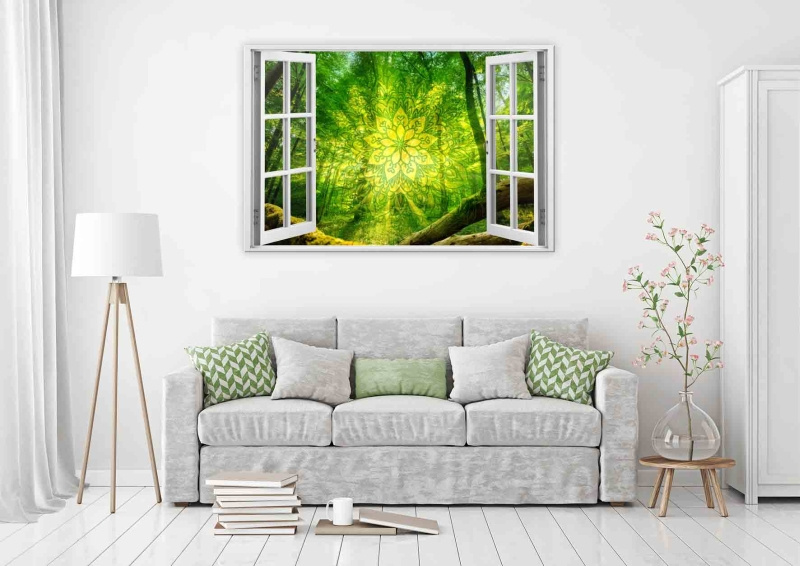 Obraz na zeď - okno - 120x80 cm - 2