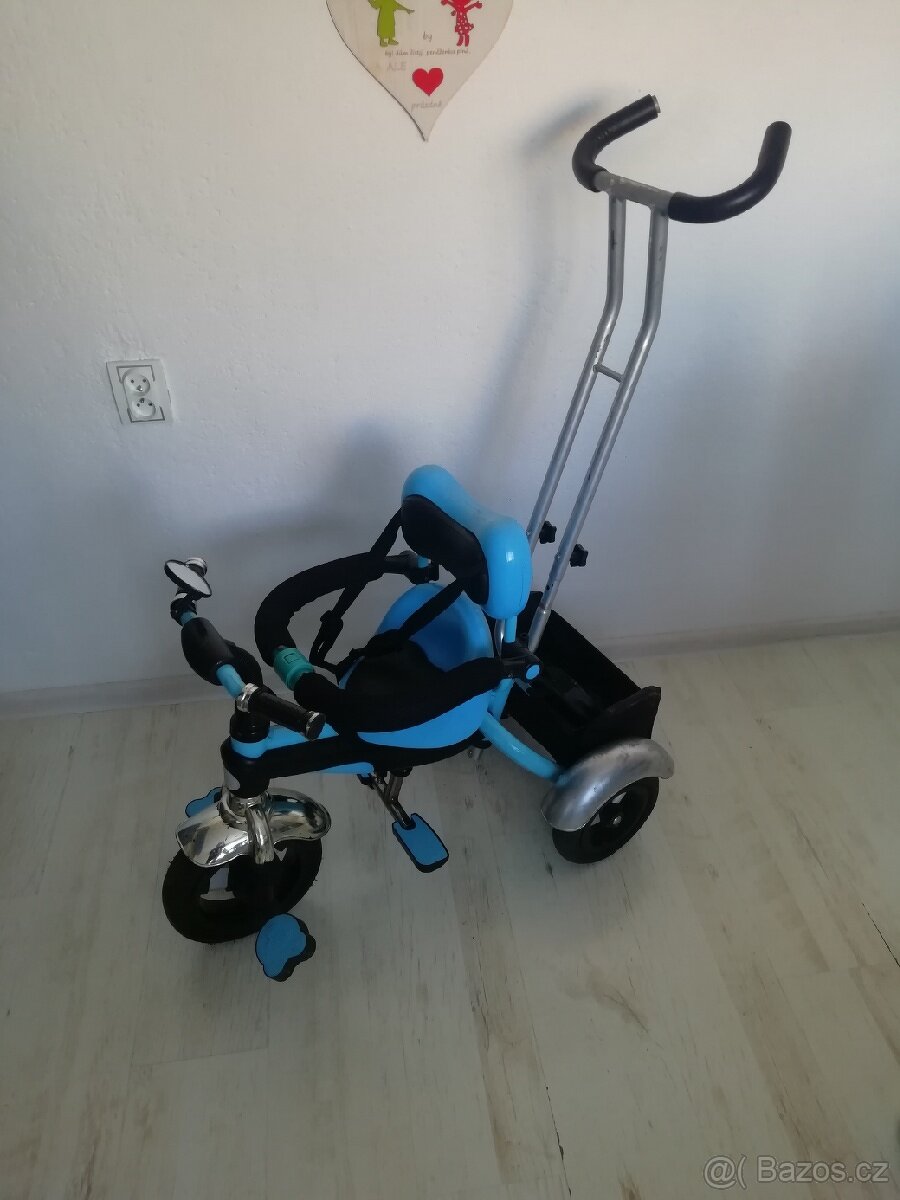 Tříkolka s madlem. Modrá. - 2