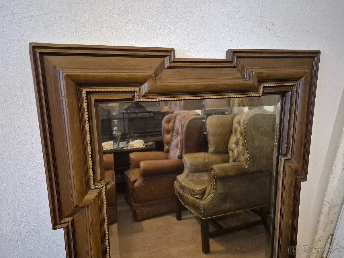 STAROŽITNÉ ZRCADLO VE STYLU ART DECO - TĚŽKÉ - 2