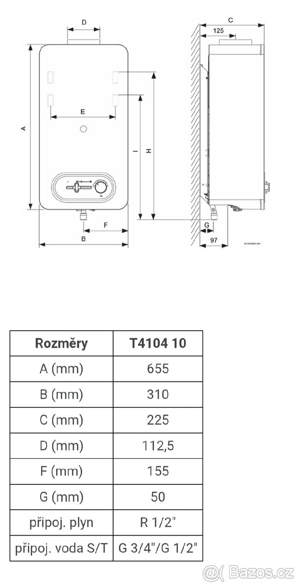 Plynový průtokový ohřívač vody Bosch Hydro 4100 - 2