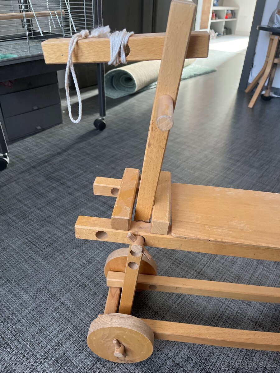 RETRO HRAČKA dřevěný jezdící skládací kůň - 2