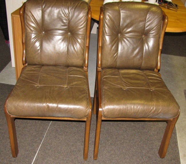 Rustikální kožená rohová lavice - 2