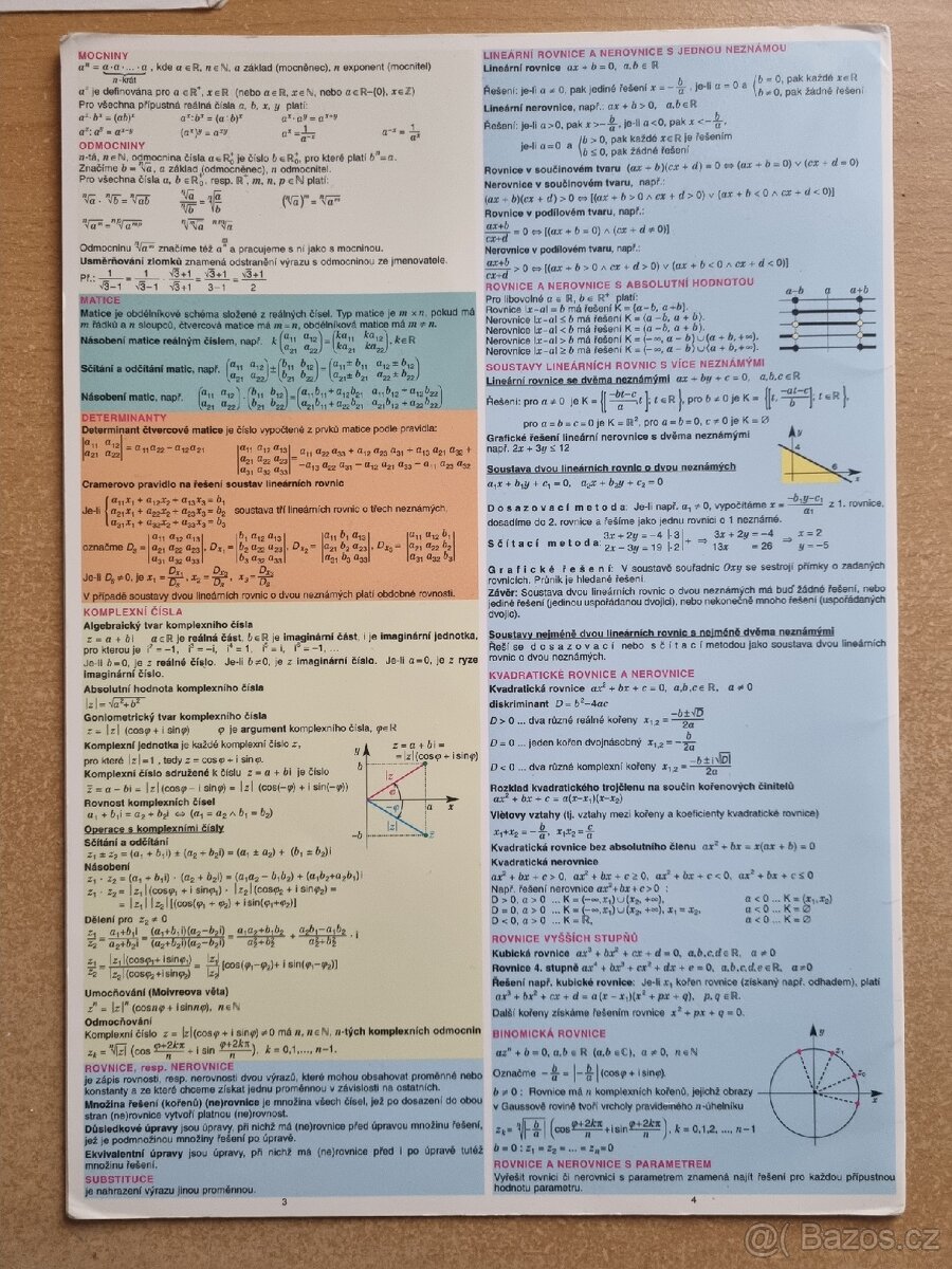 Pomocné tabulky s výpočty - matematika - 2