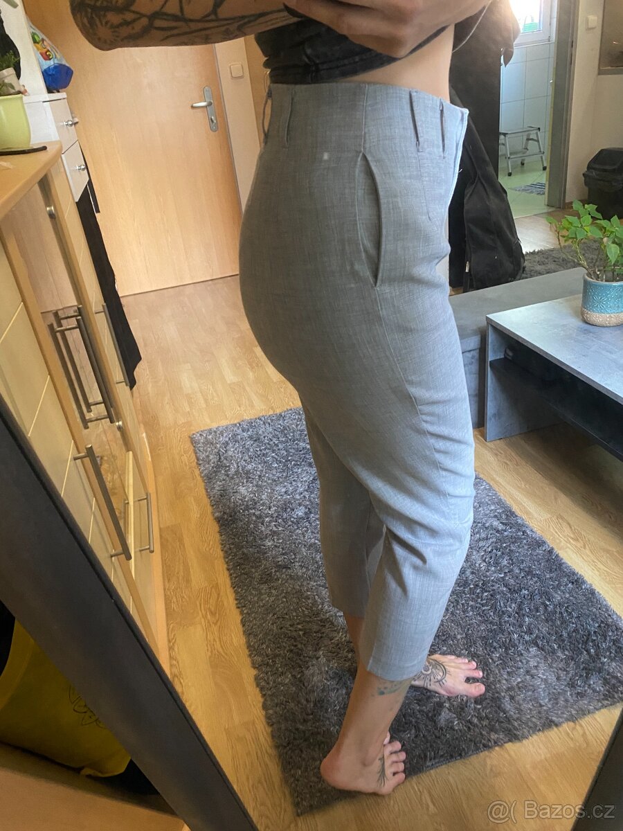 Dámské kalhoty béžové/šedé - 2