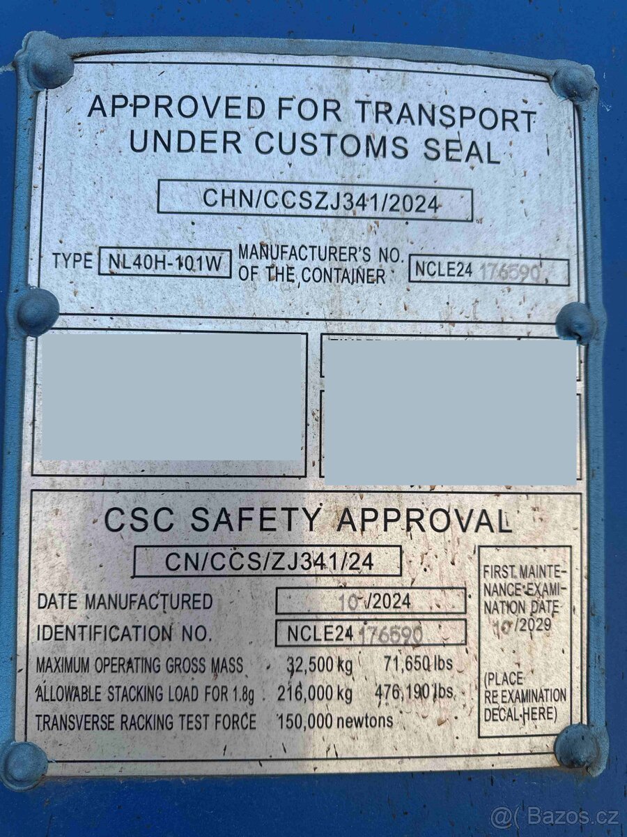 Lodní kontejner 40 stop High Cube – 12 m (modrá) - 2