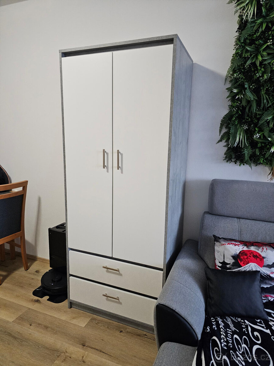 Šatní skříň Billund bílá/beton - 2