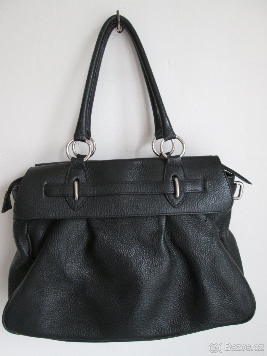 Kabelka styl Birkin, černá kůže. P R O D Á N O - 2
