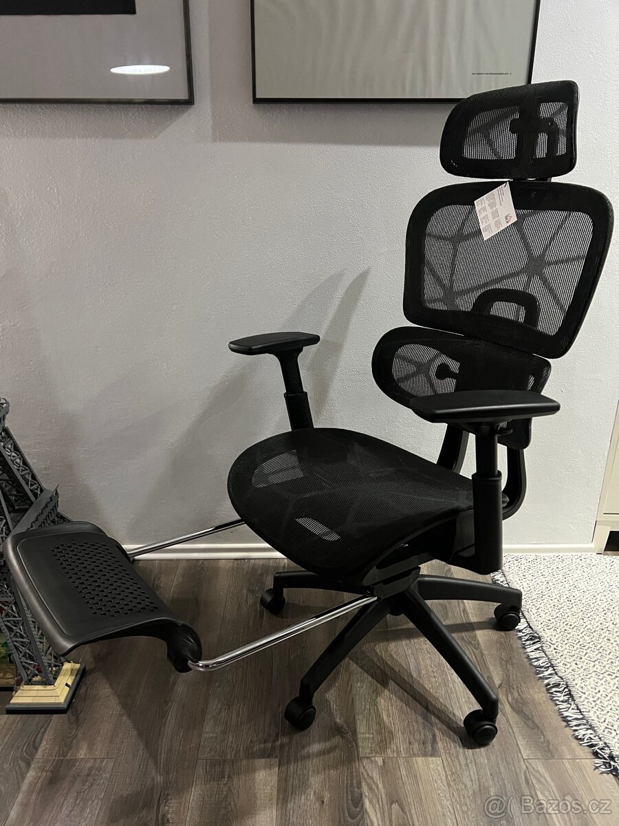Kancelářská ergonomická židle + podnožka (NOVÁ) - 2