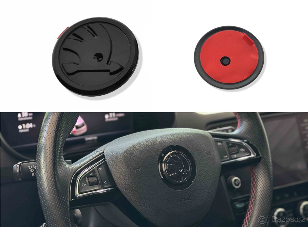 Černý znak na volant ŠKODA 47mm - 2