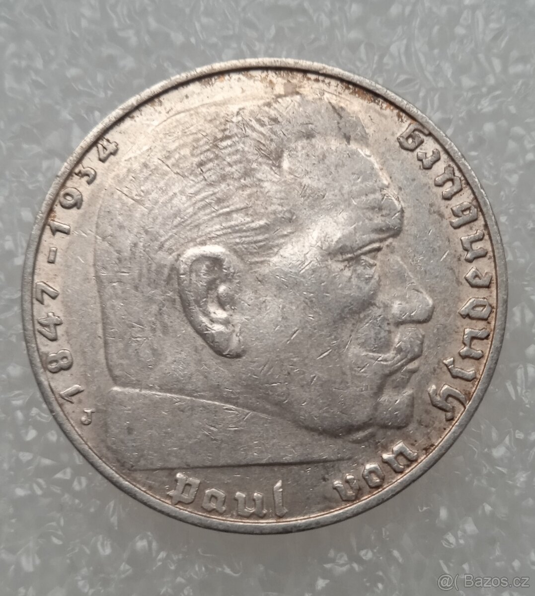 2 Reichsmark 1936 J (Říšská 2 marka) - 2
