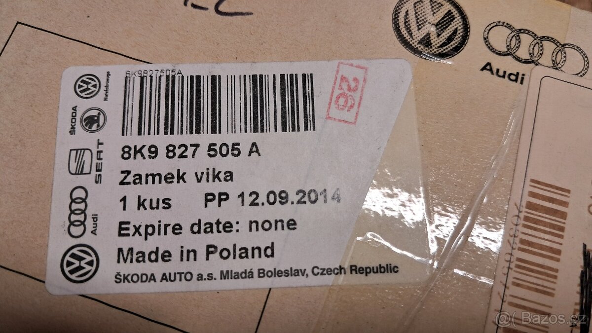 8K9827505A Zámek 5 dveří škoda , Audi , Seat , VW - 2