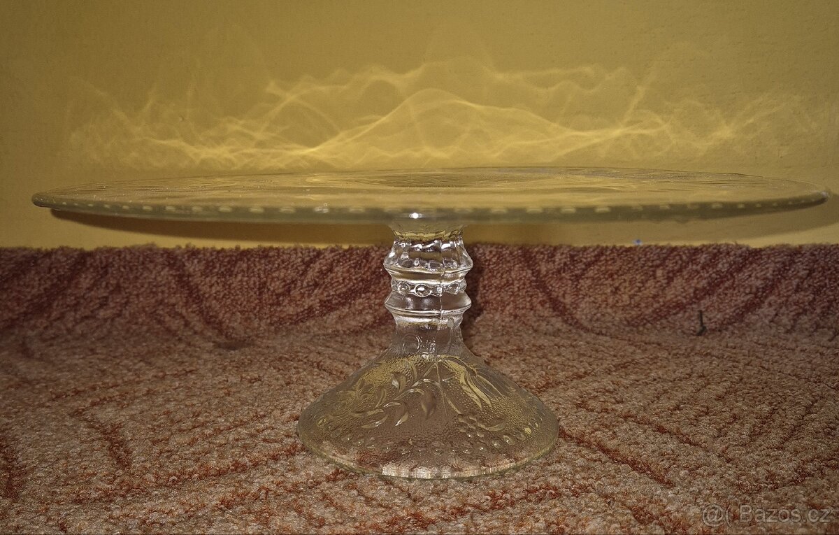 Skleněný podnos na dort na stopce - 2