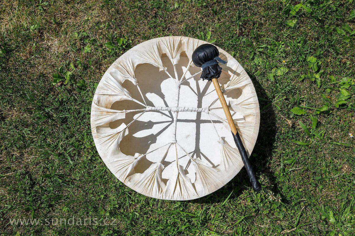 Šamanský buben 35 cm ručně dělaný - 2