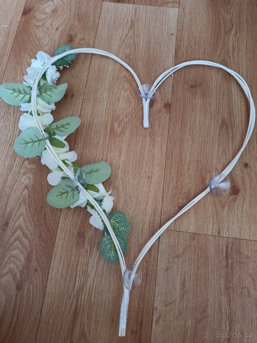 Svatební výzdoba na auta bílá eukalyptus - 2