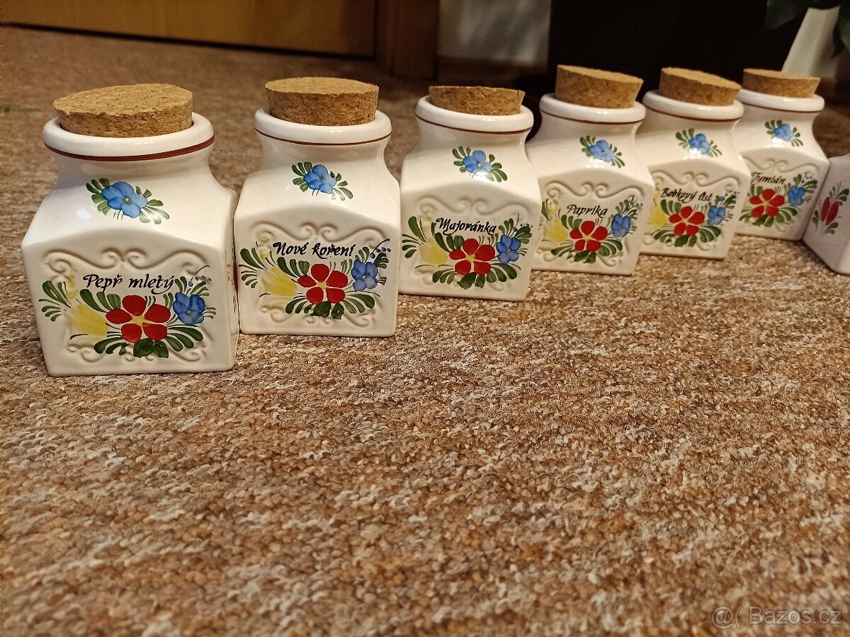 Kořenky malované 7x7x v. 10cm s korkovým uzávěrem - 2