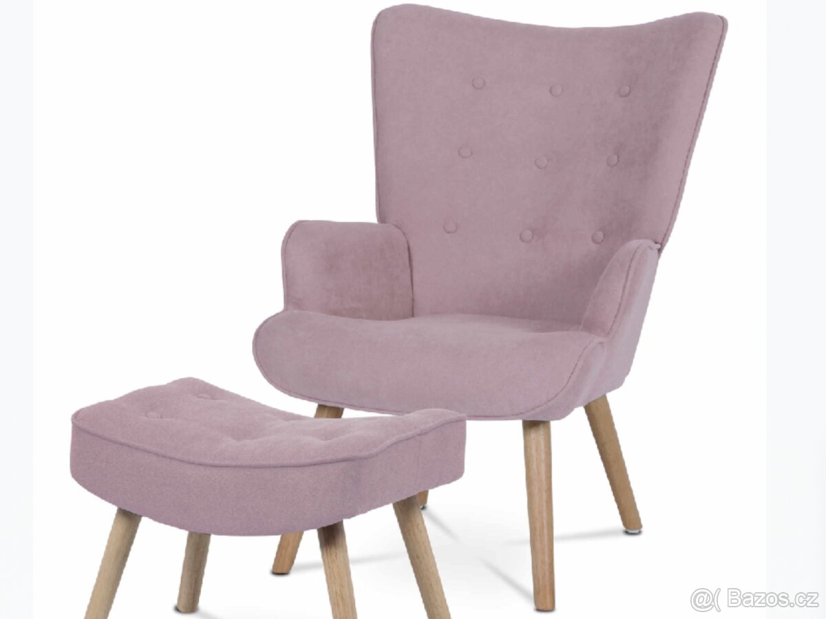 Křeslo + taburet. - 2