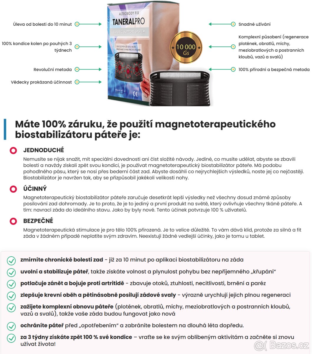 Magnetický bederní pás - 2