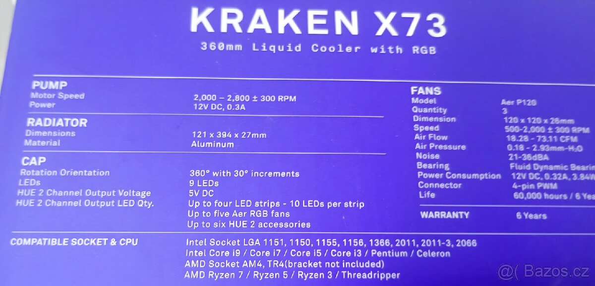 NZXT Kraken X73 360 mm AIO chlazení - 2