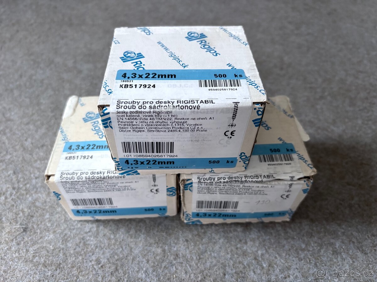 Šrouby do podlah RigiStabil 4,3 x 22 mm 500ks - 2