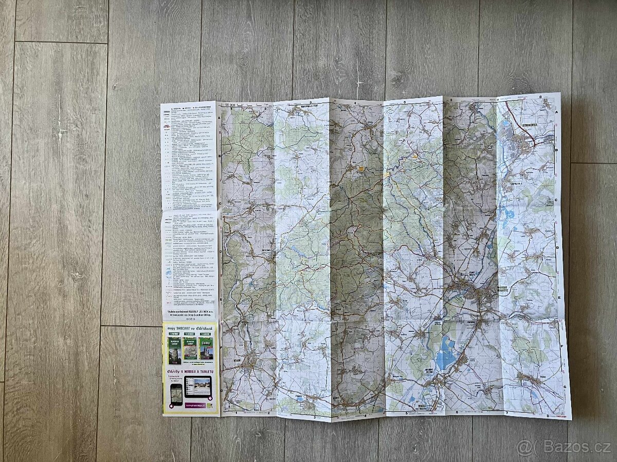 Mapa prameny, studánky, sirné prameny CHŘIBY slovácko UH - 2
