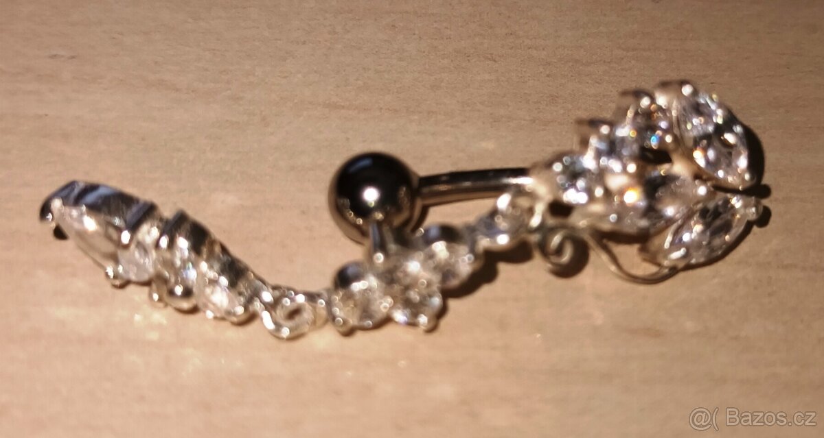 Piercing do pupíku stříbrný reverse - 2