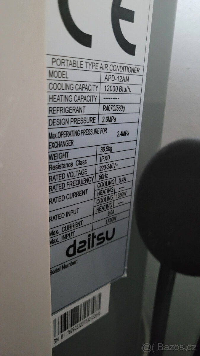 Mobilni klimatizace Daitsu APD-12AM - 2