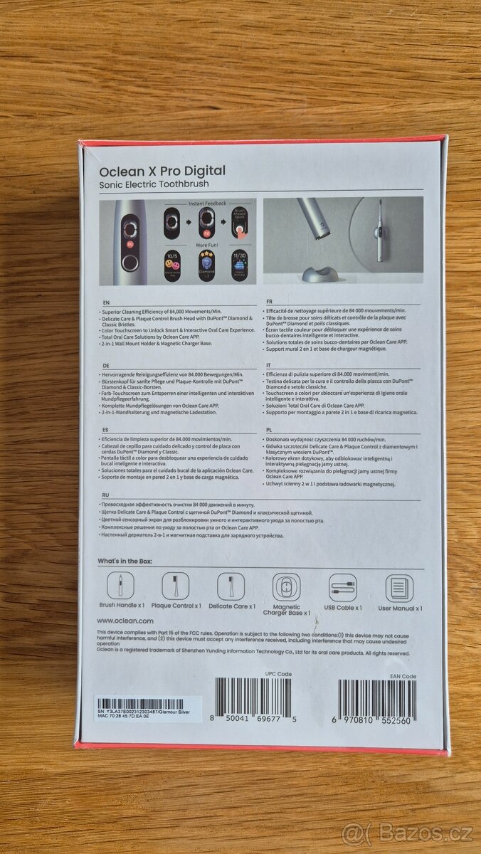 Prodám elektrický zubní kartáček Oclean X Pro Digital Silver - 2