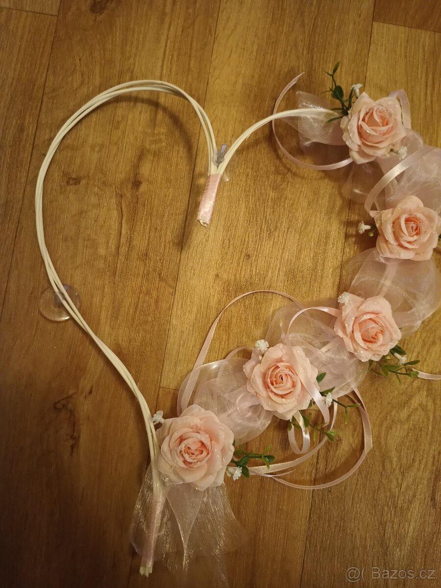 Svatební výzdoba - malá růžová růže - 2