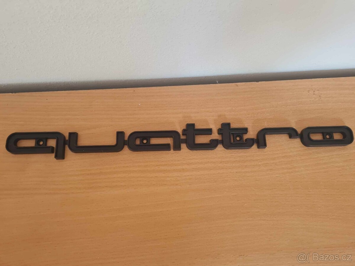 Veľký nápis QUATTRO pre AUDI chrom, čierne, červene - 2