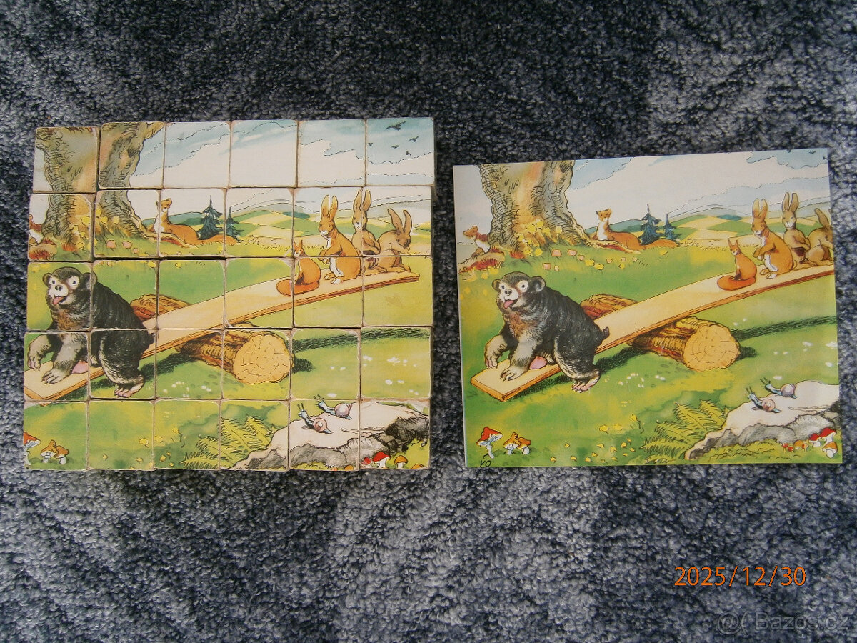 retro dřevěné kostky se zvířátky - 2