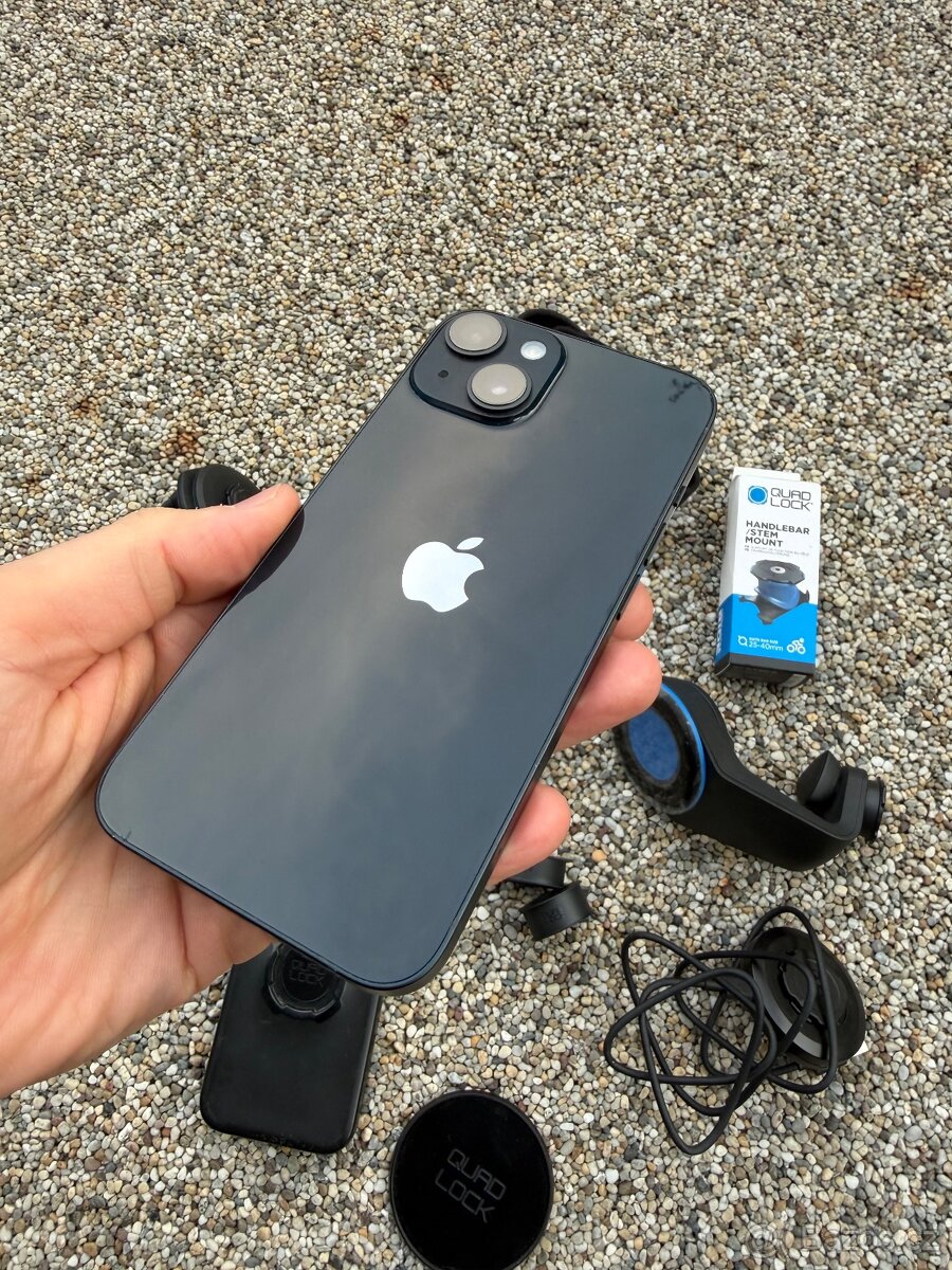 IPhone 14 + QUAD lock - baterie 100% - 2