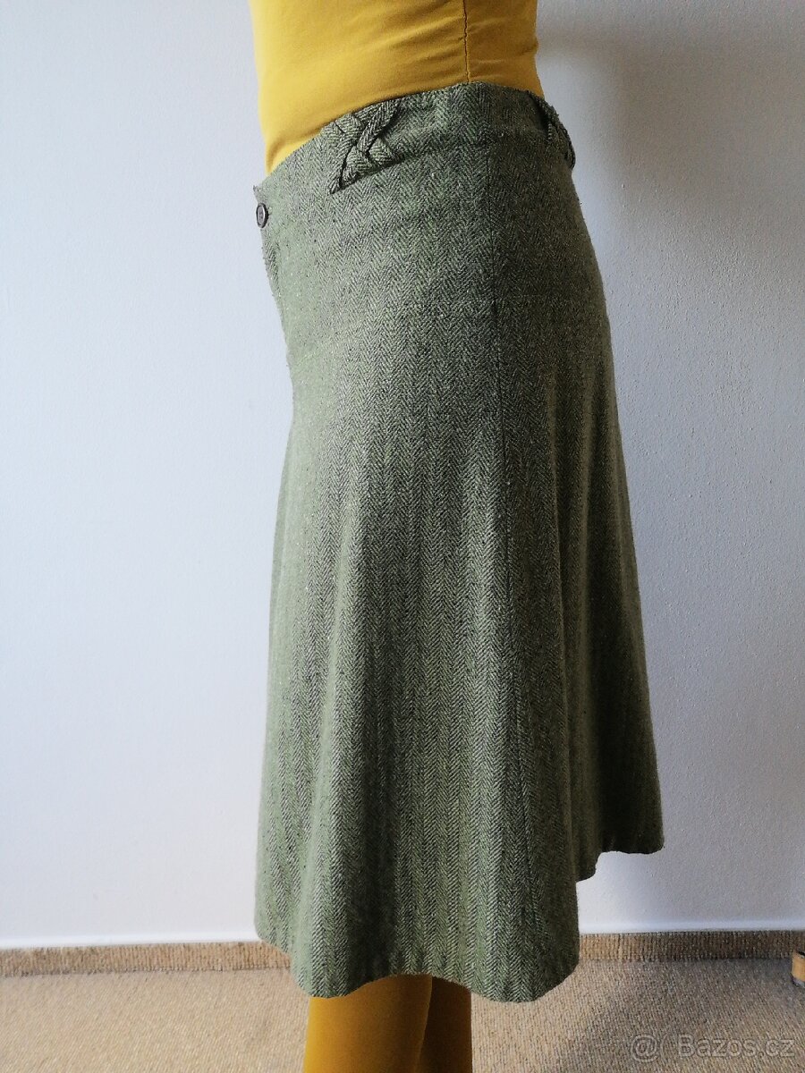 Nová zelená vlněná sukně H&M, v. 40 - 2