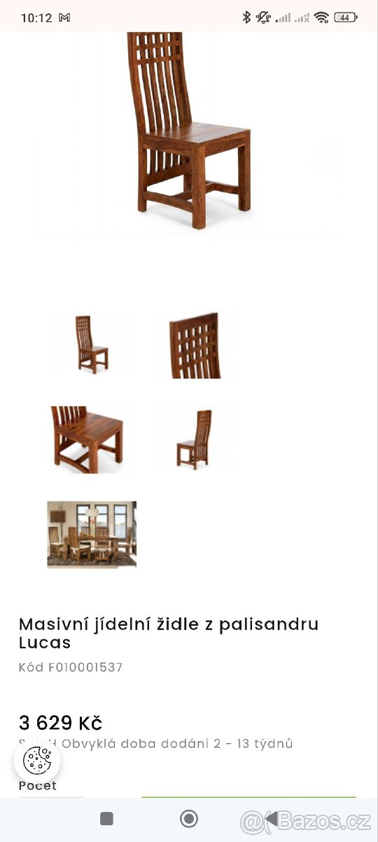 Jídelní set masiv Palisandr - 2