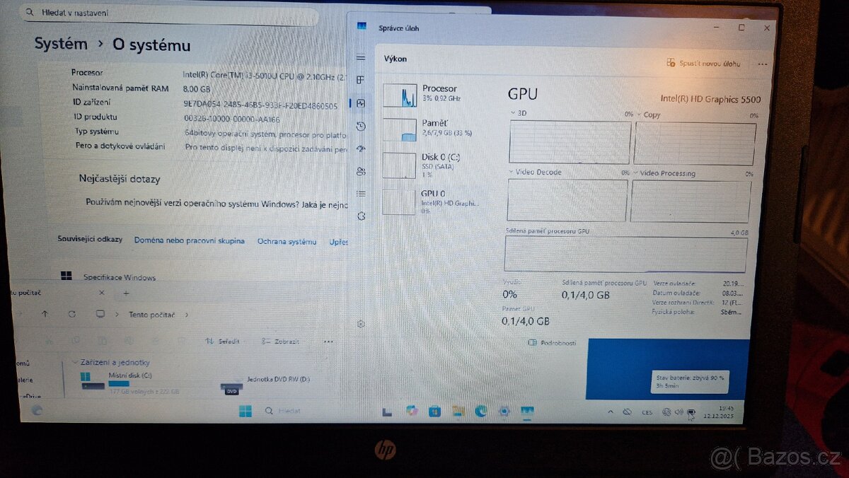 HP 350 G2, i3, 8GB RAM, 250GB SSD - 2