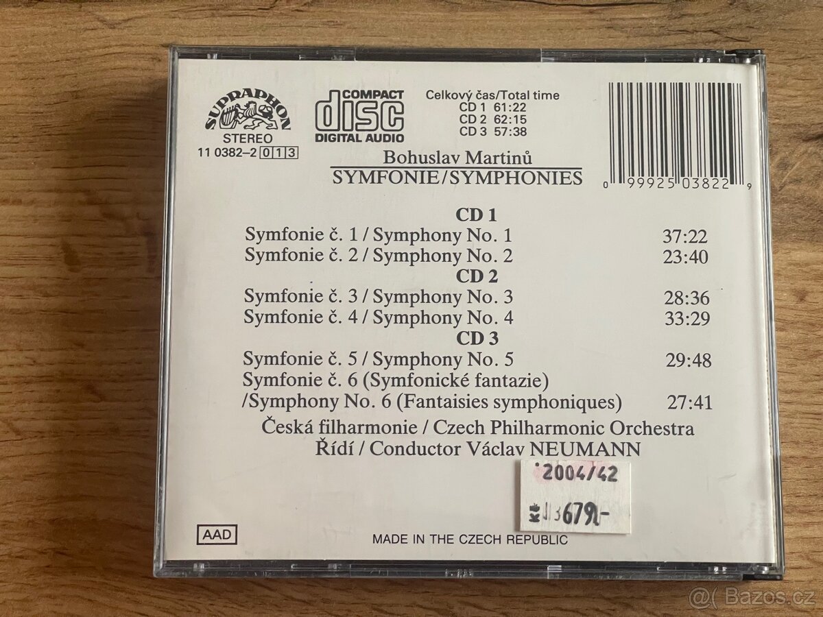 CD Bohuslav Martinů – Symphonies (3CD, Supraphon) - 2
