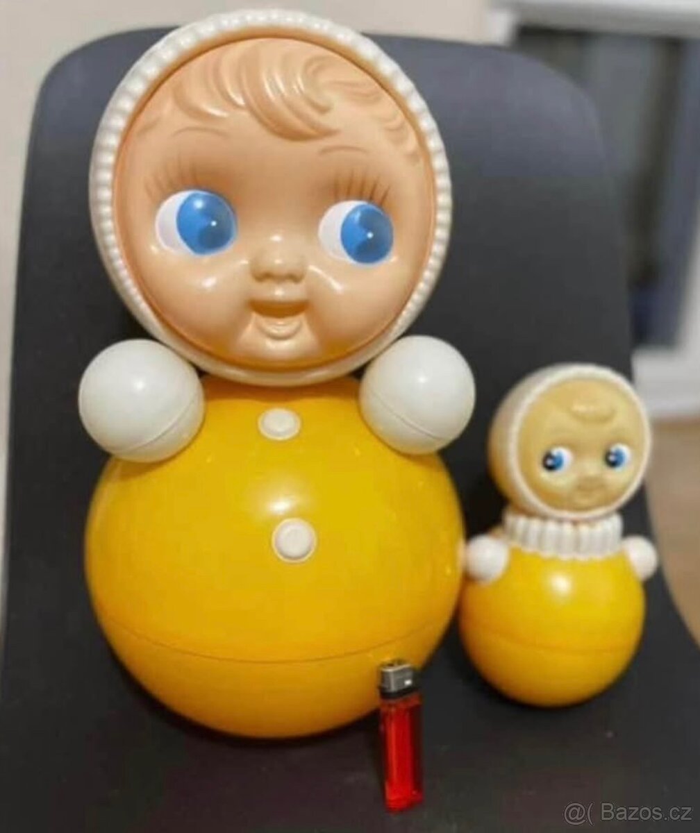 VELKÁ kývající retro hračka - panenka - 2