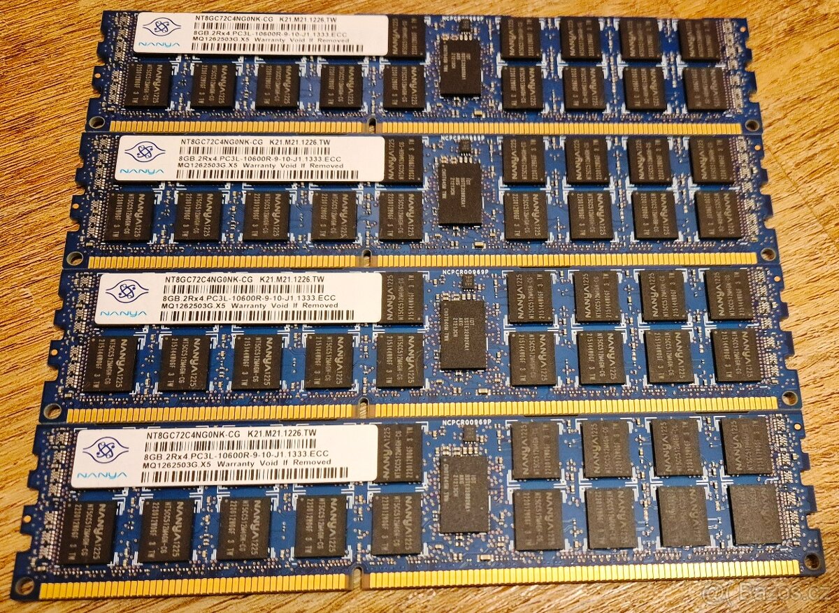 ⭐ 4ks RAM - HP 8 GB 2Rx4 PC3L-10600R DDR3L-1333 RDIMM ⭐ - 2