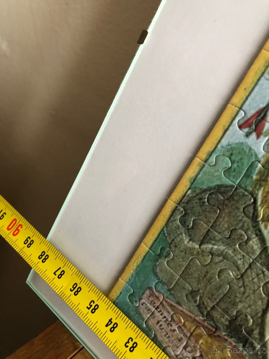 Puzzle stará historická mapa světa + kliprám sklo - 2