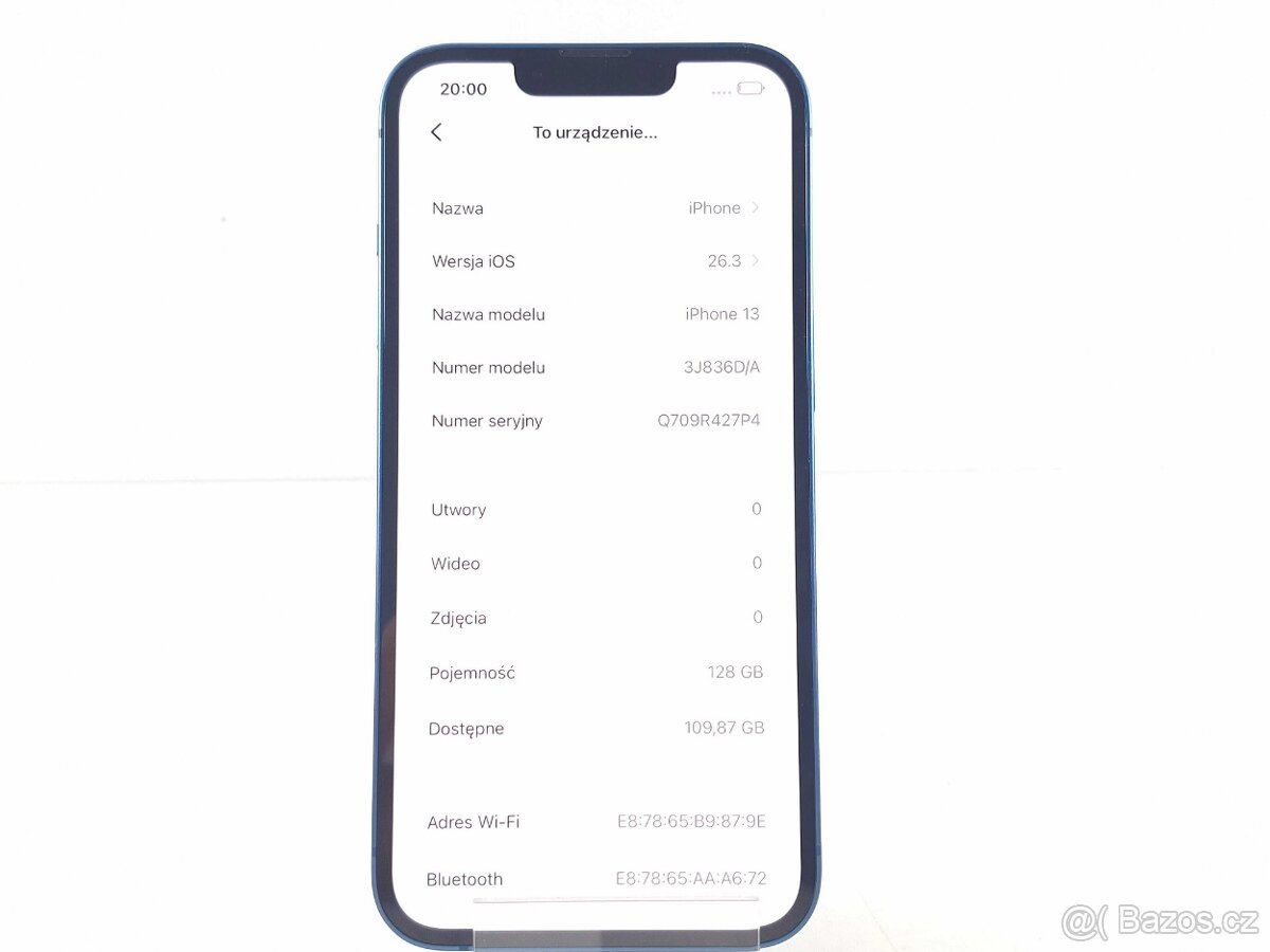 Telefon IPHONE 13 128GB modrý bat. 87% - 2