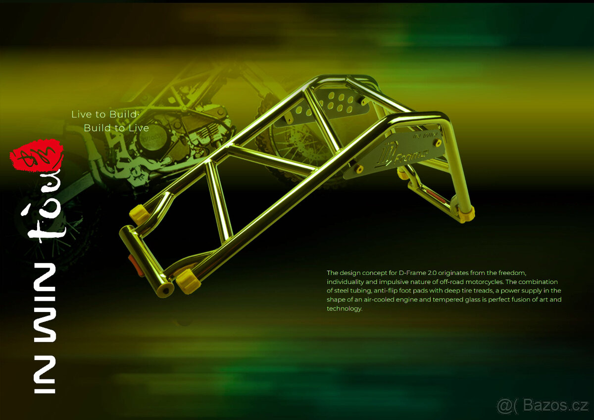 In Win D-FRAME 2.0 black/green + 1065W zdroj D-FRAME 2.0 - 2