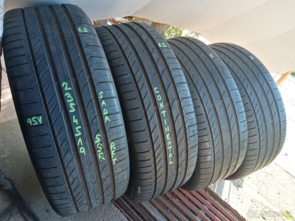 Letní pneu 4kusy 235/45/19 vzorek 90% CONTINENTAL - dobírka - 2