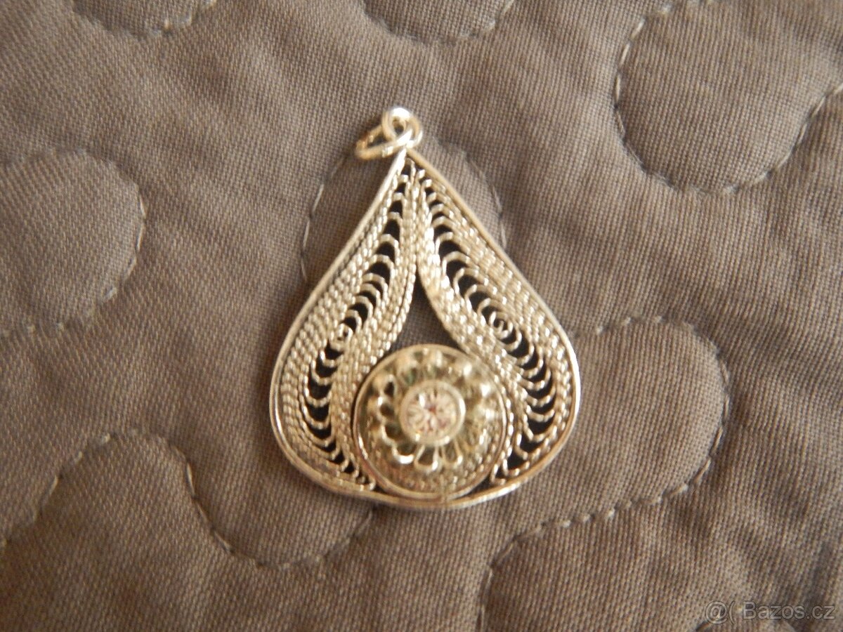 přívešek slza filigrán - 2